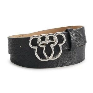 Disney Black Belt with Silver Mickey Mouse Buckle